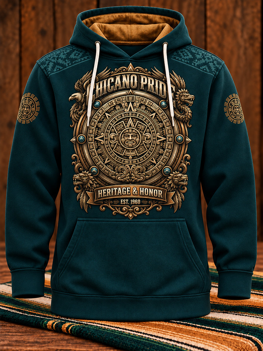 Men's Mexico Chicano Art Printed Hoodie