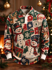 Men's Christmas Print Long Sleeve Shirt