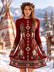 Women's Native-Inspired Christmas Dream Web Dress
